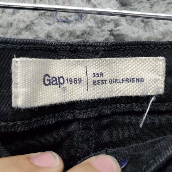 Gap Jeans Women’s 35R Black Best Girlfriend Relaxed Fit Stretch Denim - Picture 2 of 11